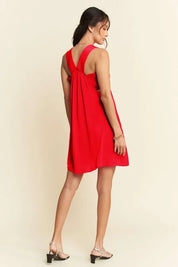 Davi & Dani Washed Satin Cutout Skirt Bandeau Mini Dress | Mini Dresses Daverri Fashions