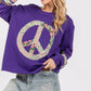 SAGE+FIG Peace Applique Patch Long Sleeve Top - DAVERRI FASHIONS