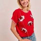 BiBi Gameday Sequin Football Embroidered Stitch Sweater - DAVERRI FASHIONS
