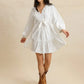 Tiered Tie Neck Long Sleeve Mini Dress - DAVERRI FASHIONS