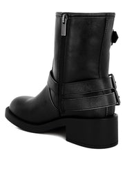 Caribou Harness Detail Biker Boots | Boots Daverri Fashions