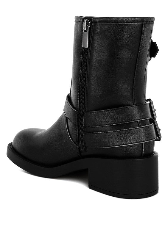 Caribou Harness Detail Biker Boots | Boots Daverri Fashions