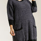 Umgee Full Size Ribbed Hem Round Neck 3/4 Sleeve Sweater Dress with Pockets Plus Size - DAVERRI FASHIONS