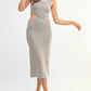 MABLE Multi Color Chevron Knit Bodycon Midi Dress
