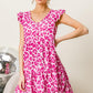 BiBi Leopard Cap Sleeve Tiered Mini Dress Mini Dresses