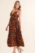 And The Why Leopard Print Plunge Maxi Dress Brown S Maxi Dresses