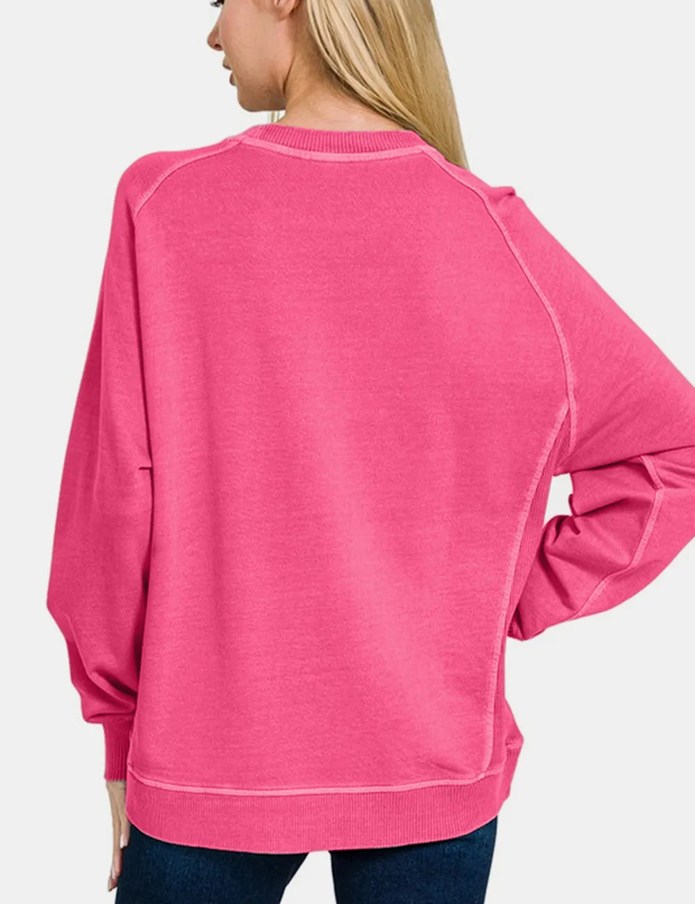 Zenana Full Size Pigment Dyed French Terry Sweatshirt | Sweatshirts Daverri Fashions
