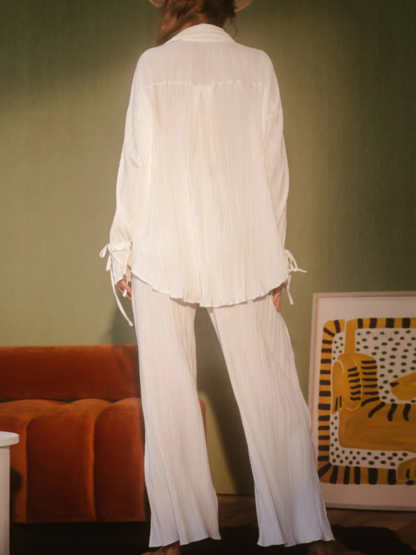 Button Up Long Sleeve Top and Pants Set | Outfit Sets Daverri Fashions