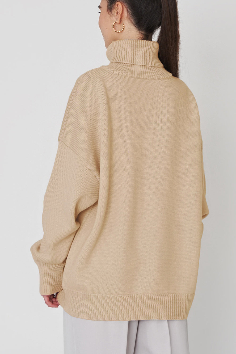 Turtle Neck Dropped Shoulder Sweater | Sweaters Daverri Fashions