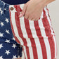 Judy Blue Full Size High Waist Americana Flag Fray Hem Shorts Plus Size Denim Shorts