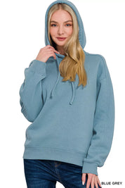 Zenana Drawstring Relaxed Fit Fleece Hoodie | Hoodies Daverri Fashions