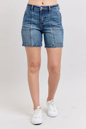 Judy Blue Full Size High Rise Denim Shorts | Denim Shorts Daverri Fashions