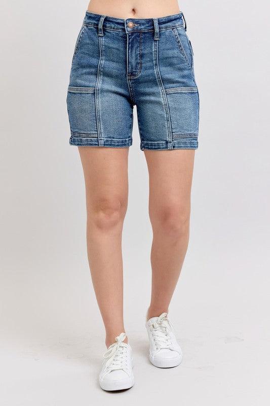Judy Blue Full Size High Rise Denim Shorts - DAVERRI FASHIONS