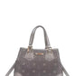 Monogram Pattern Handbag with Rhinestones Decor - DAVERRI FASHIONS