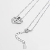 925 Sterling Silver Inlaid Zircon Heart Necklace | Silver Necklaces Daverri Fashions