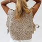 Women’s beige leopard print tie-side sleeveless tank top