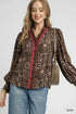Umgee Ruffle Trim Leopard Print Shirt - DAVERRI FASHIONS