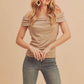 Aemi + Co Off-Shoulder Short Sleeve Top - DAVERRI FASHIONS