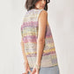 Pastel rainbow striped crochet sleeveless vest by Davi & Dani