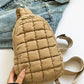 Quilted Nylon Crossbody Bag - DAVERRI FASHIONS