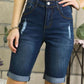 ADORA Distressed Denim Shorts with Pockets Denim S