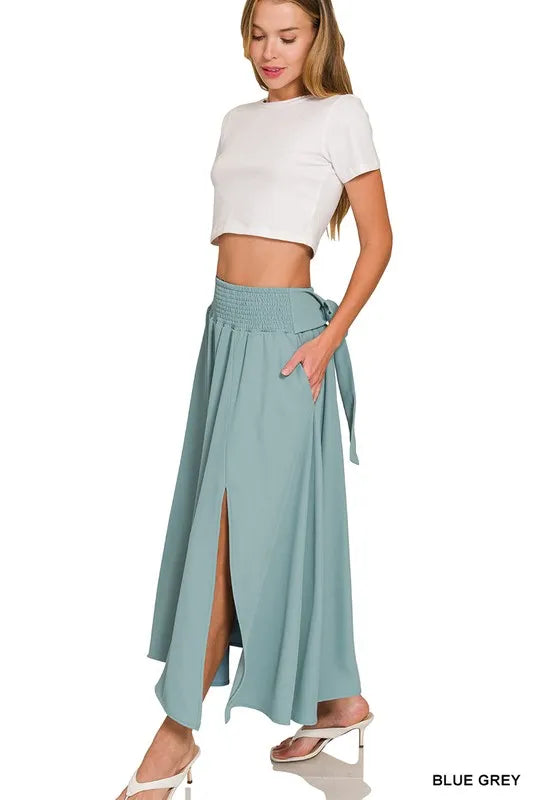 Zenana Heavy Woven Span Crop Tee & Skirt Set Outfit Sets