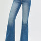 RISEN Full Size Tummy Control High Rise Flare Jeans Plus Size - DAVERRI FASHIONS