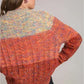 Cable-Knit Color Block Round Neck Long Sleeve Sweater - DAVERRI FASHIONS