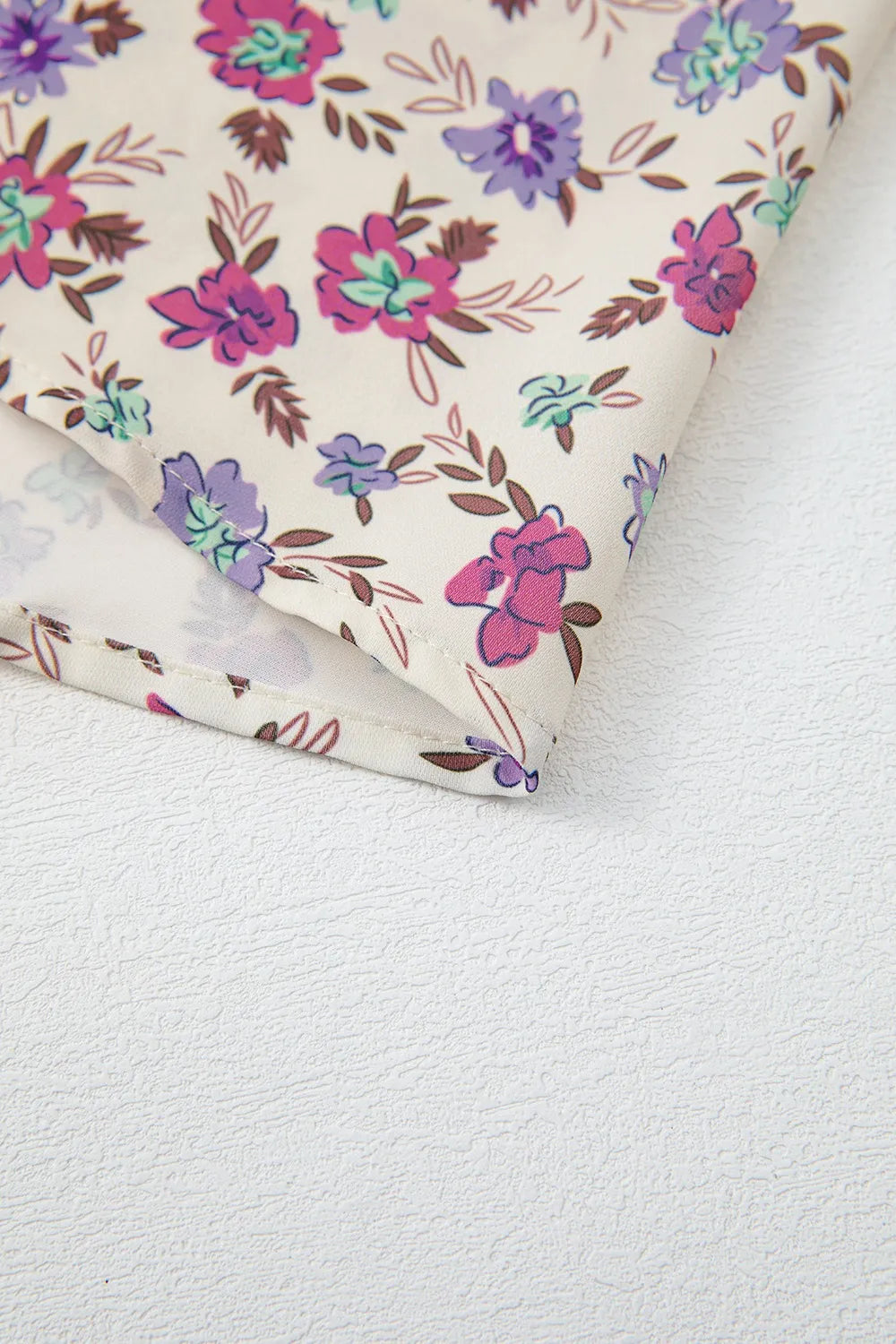 Multicolour bohemian ditsy floral smocked fit flare sundress in cream fabric