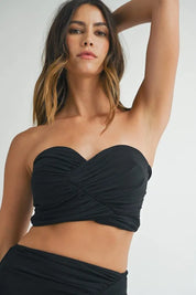 MABLE Ruched Tube Crop Top and Skirt Set | Outfit Sets Daverri Fashions