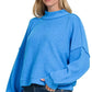 Zenana Brushed Melange Hacci Cropped Sweater - DAVERRI FASHIONS