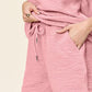 Double Take Full Size Texture Short Sleeve T-Shirt and Drawstring Shorts Set Outfit Sets