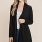 BOMBOM Open Front Long Sleeve Cardigan Black