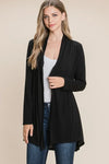 BOMBOM Open Front Long Sleeve Cardigan - DAVERRI FASHIONS