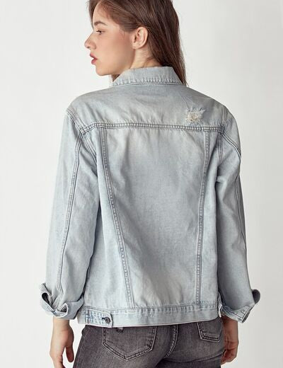 RISEN Distressed Button Up Jacket