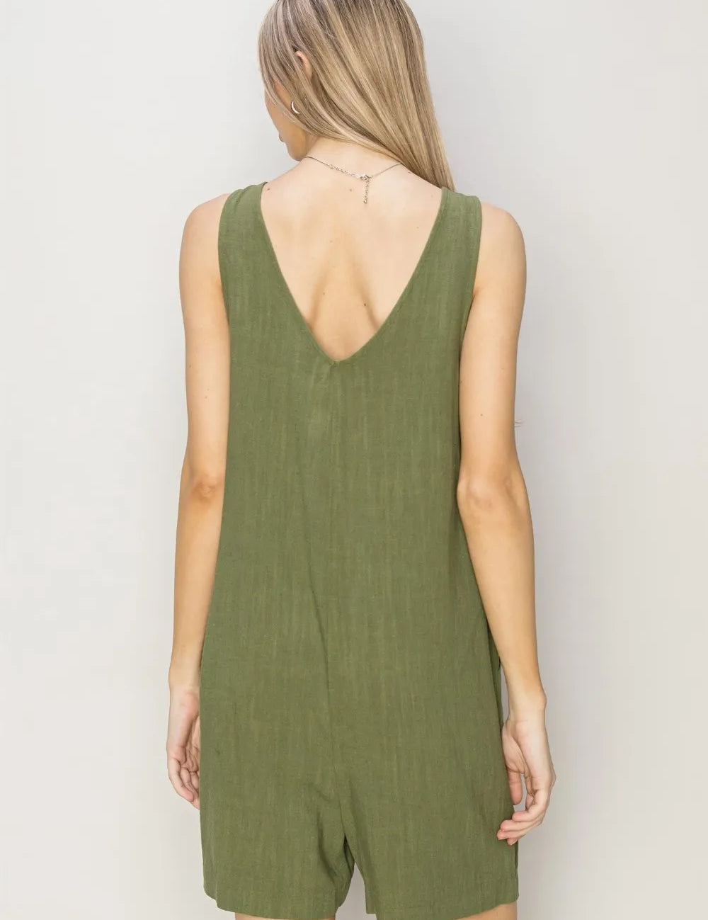 HYFVE V-Neck Sleeveless Romper with Pockets | Rompers Daverri Fashions