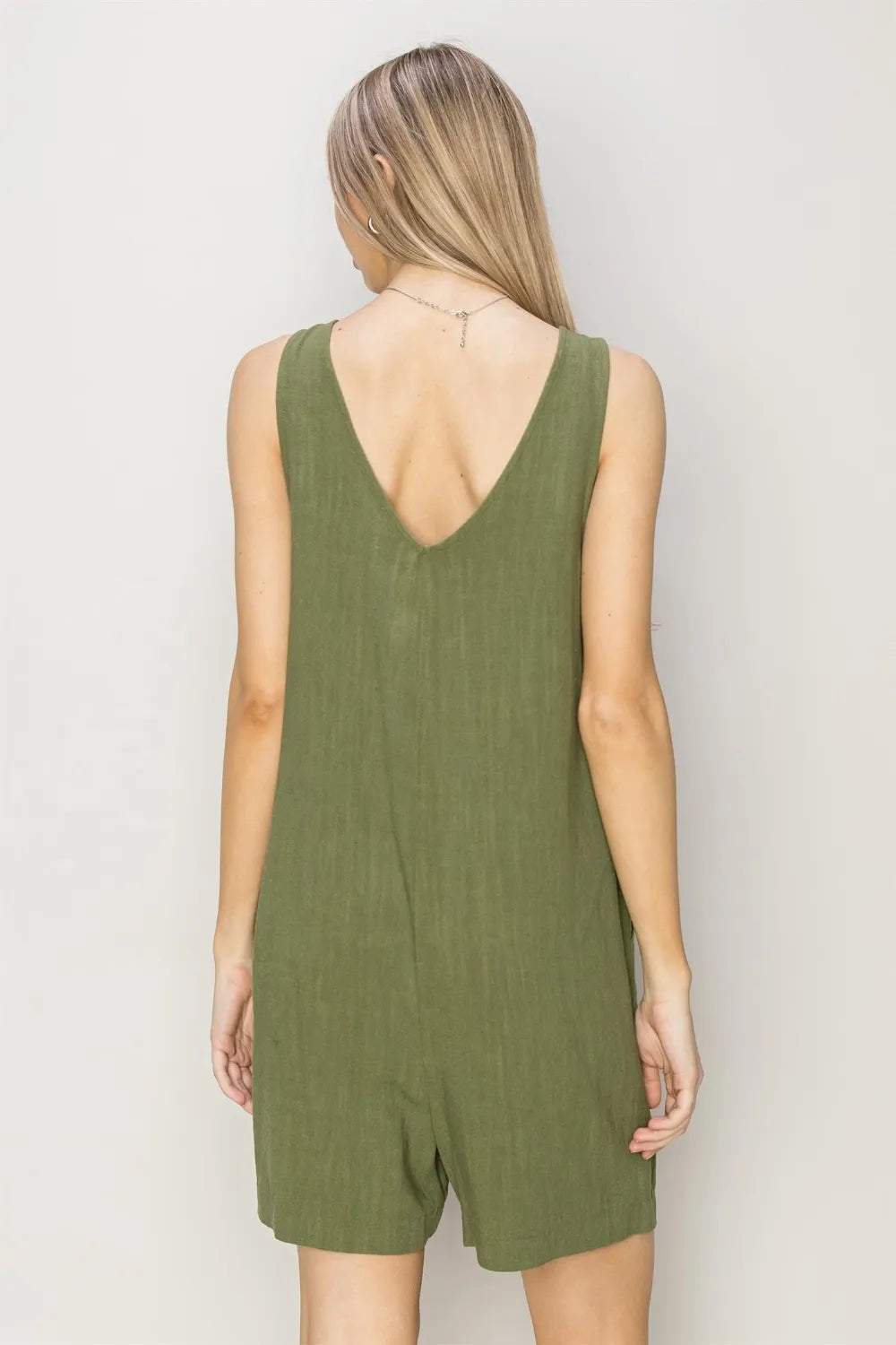 HYFVE V-Neck Sleeveless Romper with Pockets Rompers