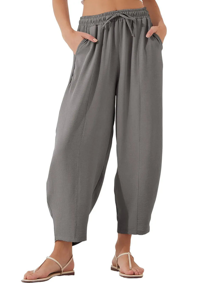 Full Size Drawstring Cropped Jogger Pants Plus Size | Pants Daverri Fashions