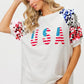 BiBi American Flag Theme Sequin Top - DAVERRI FASHIONS