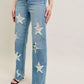 Judy Blue Full Size High Waist Rigid Magic Star Shaped Destroy 90's Straight Jeans Plus Size - DAVERRI FASHIONS