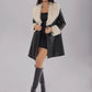 Fuzzy Long Sleeve Longline Coat - DAVERRI FASHIONS