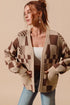 SO ME Checkered Open Front Cardigan with Pockets OATMEAL MOCHA