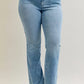 Judy Blue Full Size Mid Rise Bootcut Jeans with Contrast Wash & Front Patch Pockets Plus Size - DAVERRI FASHIONS