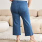 RFM Crop Chloe Tummy Control High Waist Raw Hem Jeans - DAVERRI FASHIONS