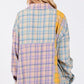 SAGE + FIG Button Up Raw Hem Plaid Flannel Shirt Shirts