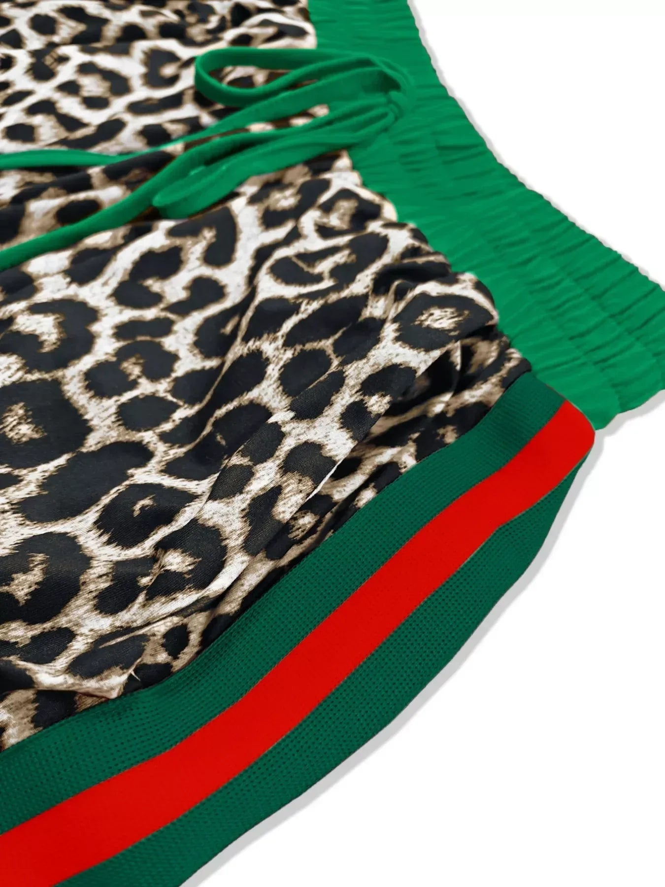 Leopard Round Neck Top and Pants Two-Piece Set - DAVERRI FASHIONS