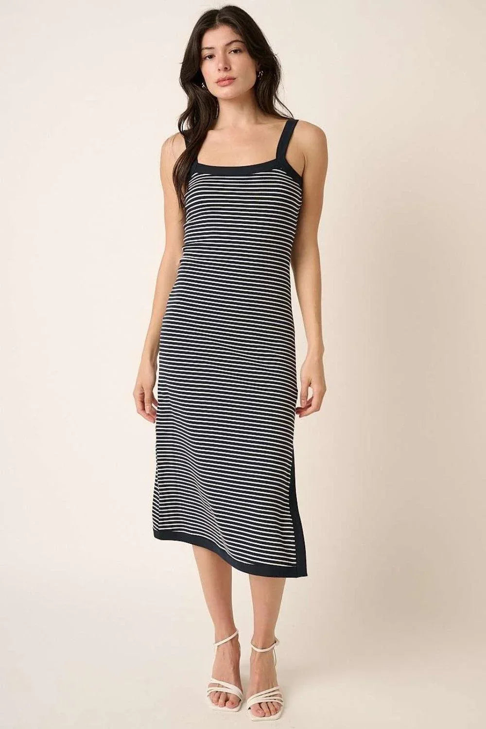 Mittoshop Contrast Striped Midi Cami Dress - DAVERRI FASHIONS