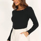 Lettuce Edge Round Neck Long Sleeve Top - DAVERRI FASHIONS