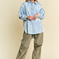 Davi & Dani Lightweight Washed Daisy Patch Waffle Knit Shirt Shirts