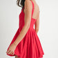 MABLE Poplin Square Neckline Bubble Mini Dress
